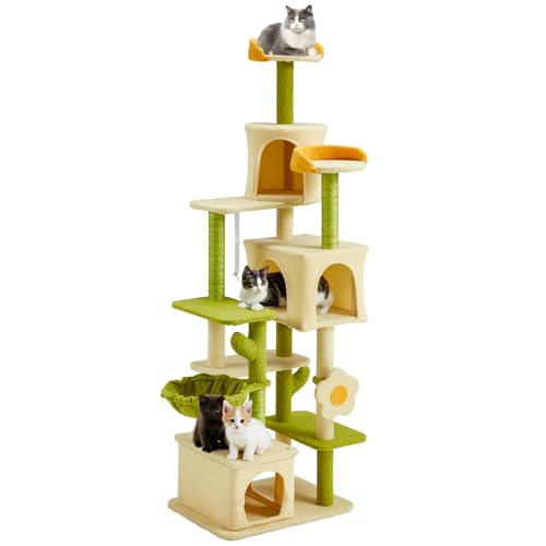 Erinnyees Flower Cat Tree, 69.1 Inches Cat Tower for Indoor Kitties Large Adult, Multi-Level Kitty Tower with Scratching Post, Condos, Top Barches, Furniture for Pet Activity Center von Erinnyees