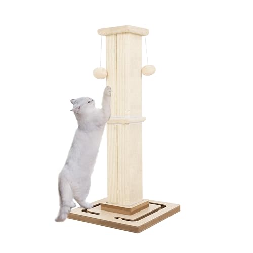 Katzenkratzbaum, 81,3 cm hoch, Katzenkratzbaum für den Innenbereich, große Katzen und Kätzchen, Natur Sisal, moderner Katzenkratzbaum Verbessern Sie die Kratzgewohnheiten der Katze, Beige von Erivc