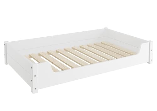 Erst-Holz Hundebett für große Hunde 100x60 Kiefer weiß Tierbett V-30.32-W-100x60, Ausstattung:Rollrost inkl. von Erst-Holz