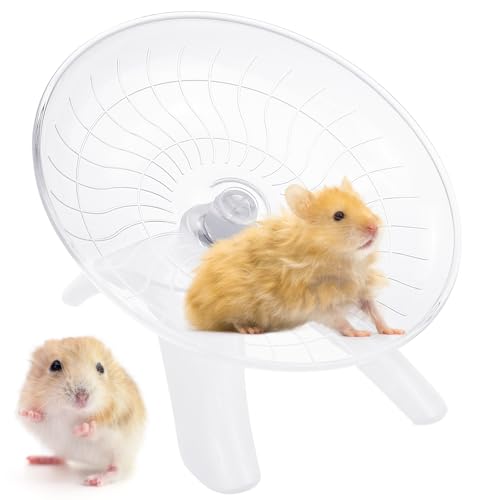 Esayeefo Laufrad für kleine Tiere,Kleintier Laufrad,Übungsrad für Hamster,Geräuschlos Kunststoff Laufrad für Hamster, Igel, kleine Haustiere(transparent) von Esayeefo