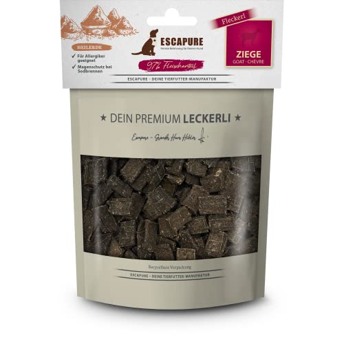 Escapure Hunde Leckerli Beutel | Ziege Fleckerl 150g | Ziege Fleckerl in Premium Qualität | 98% Muskelfleisch | ohne künstliche Zusatzstoffe und frei von Getreide von Escapure