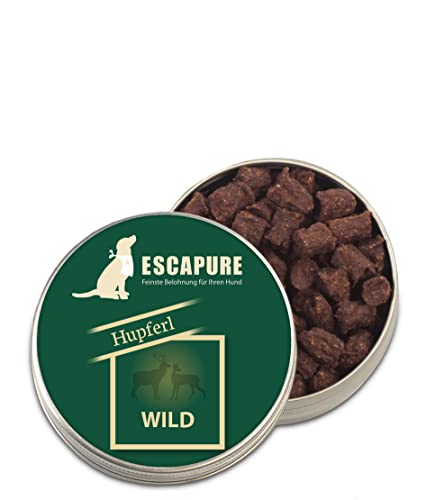 Escapure Hunde Leckerli Dose | Wild Hupferl 50g | Wild Hupferl in Premium Qualität | 98% Muskelfleisch | ohne künstliche Zusatzstoffe und frei von Getreide von Escapure