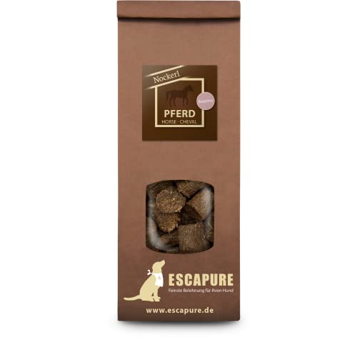 Escapure Hunde Leckerlis Pferd Nockerl 400g in Premium Qualität - Pferdefleisch Hundesnack mit 98% Muskelfleisch - Trainingssnacks ohne künstliche Zusatzstoffe - Knusper Snack frei von Getreide von Escapure