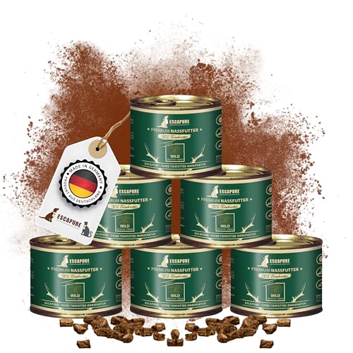 Escapure Katzen Nassfutter Dose | Wild & Huhn Dosen 6 x 200g | Wild & Huhn Dosen in Premium Qualität | mit Eierschalen und Taurin von Escapure