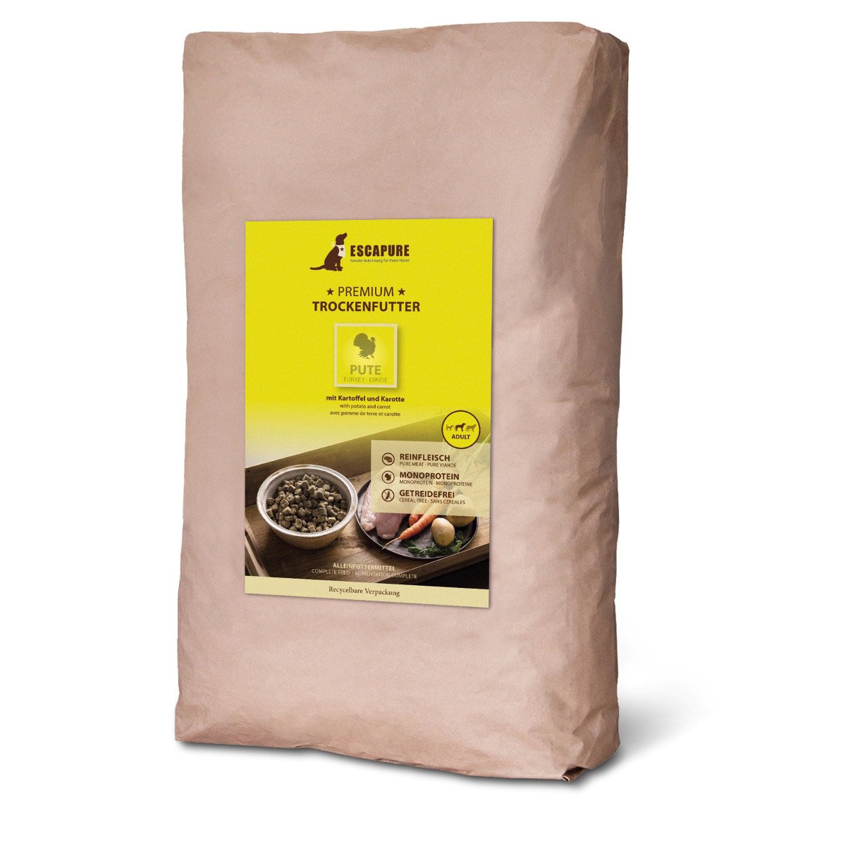 Escapure Pute Premium Trockenfutter Adult 12kg von Escapure