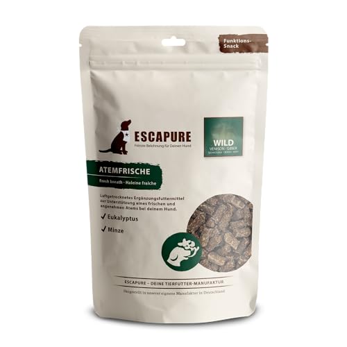 Escapure Wild Atemfrische Snack für Hunde – Natürlicher Snack für frischen Atem, 150g – Getreidefrei, unterstützt Zahnreinigung und Mundhygiene, ideal für gesunden Atem von Escapure