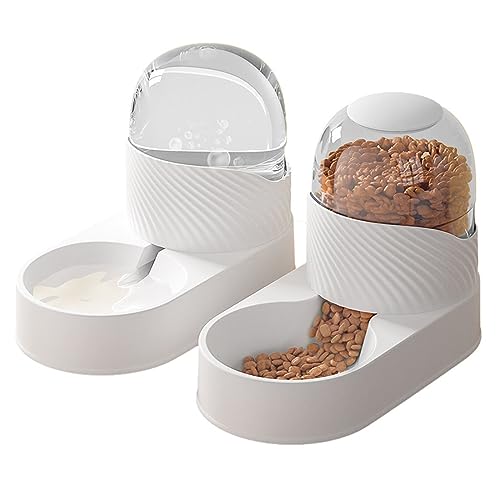 Esenlong Pet Feeder und Waterer Set 2L Automatischer Hund Katze Schwerkraft Futterspender und Wasserspender von Esenlong