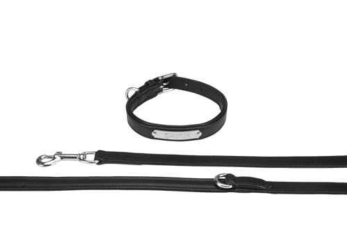 Halsband für Hunde, Halsband und Leine Black XL (Umfang 65 cm Breite 3 cm) von Eskadron