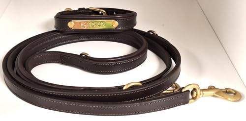 Halsband für Hunde, Halsband und Leine Brown L (Umfang 56 cm Breite 3 cm) von Eskadron