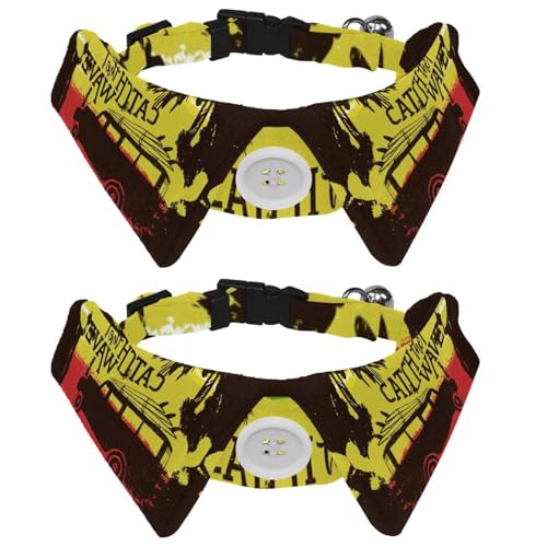 Eslifey Hundehalsband mit Fliege und Glöckchen, für Sommer, Auto, Surfbretter, tropischer Strand, Küste, verstellbares Revers-Design, Katzenfliege, Halsband für kleine Haustiere, 2 Stück Eslifey Hundehalsband mit Fliege und Glöckchen, für Sommer, Auto, Surfbretter, tropischer Strand, Küste, verstellbares Revers-Design, Katzenfliege, Halsband für kleine Haustiere, 2 Stück von Eslifey