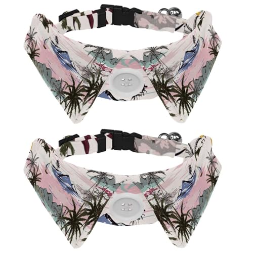 Eslifey Hundehalsband mit Fliege und Glöckchen, schöne Insel, verstellbares Revers-Design, Katzenfliege, Halsband für kleine Haustiere, 2 Stück Eslifey Hundehalsband mit Fliege und Glöckchen, schöne Insel, verstellbares Revers-Design, Katzenfliege, Halsband für kleine Haustiere, 2 Stück von Eslifey