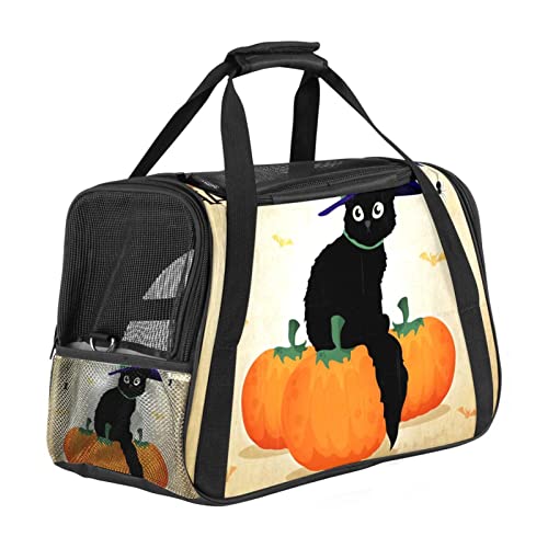 Haustier-Transporttasche für Katzen, Halloween, weiche Seite, Haustier-Reisetasche für Katzen, Hunde, Welpen, Komfort, tragbar, faltbar, Fluggesellschaften zugelassen von Eslifey