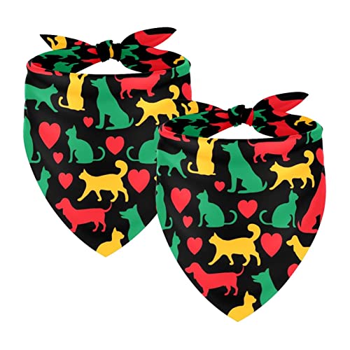 Hunde-Bandanas 2 Stück, Hund und Katze Herz Liebe Haustier Schal Chiffon Bandanas Dreieck-Lätzchen Zubehör für kleine, mittelgroße und große Hunde Welpen Haustiere von Eslifey