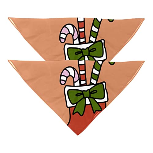 Hundehalstuch, Merry Christmas, Socken-Geschenk, Haustierschal, Chiffon-Bandana, Dreieck-Lätzchen, Zubehör für kleine, mittelgroße und große Hunde, Welpen, Haustiere, 2 Stück von Eslifey