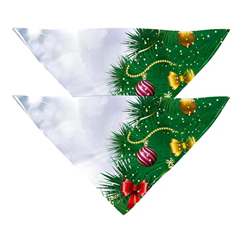 Hundehalstuch, grüner Weihnachtsbaum, Haustierschal, Chiffon-Bandana, dreieckiges Lätzchen, Zubehör für kleine, mittelgroße und große Hunde, Welpen, Haustiere, 2 Stück von Eslifey