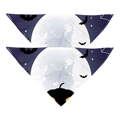 Hundehalstücher, 2 Stück, Halloween-Hintergrund, Haustierschal, Chiffon-Bandanas Dreieck-Lätzchen, Zubehör für kleine, mittelgroße und große Hunde, Welpen, Haustiere von Eslifey