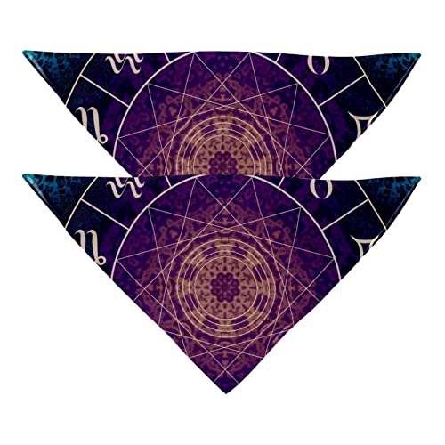 Hundehalstücher, 2 Stück, Magic Zodiacs Sign Pet Scarf, Chiffon Bandanas Dreieck Lätzchen Zubehör für kleine, mittelgroße und große Hunde Welpen Haustiere von Eslifey