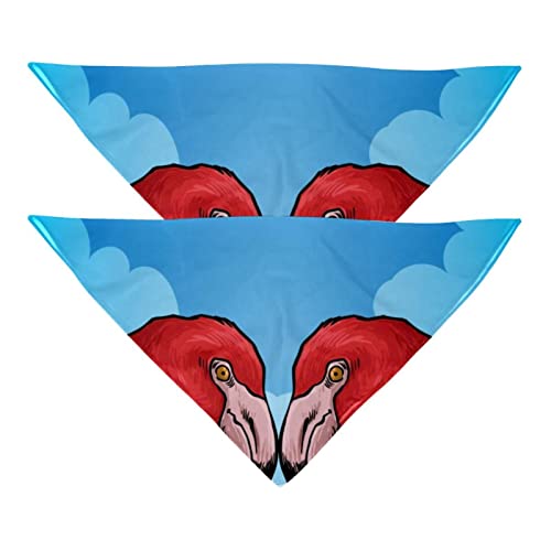 Hundehalstücher, Flamingo, Vögel, Herz, Haustierschal, Chiffon-Bandana, dreieckig, Zubehör für kleine, mittelgroße und große Hunde, Welpen, Haustiere von Eslifey