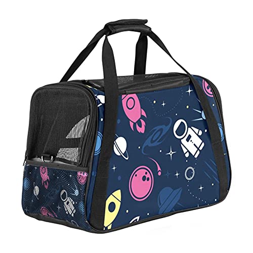 Pet Carrier Spaceship Moon Space Soft-Sided Pet Travel Carriers for Cats,Dogs Puppy Comfort Portable Foldable Pet Bag Airline Approved von Eslifey