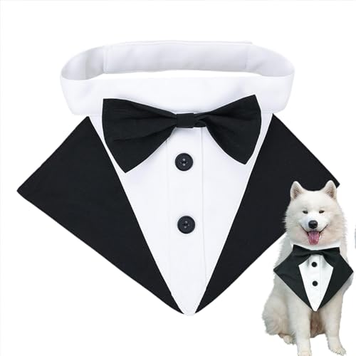 Esncddym Hunde-Halsband, Hundehalsband mit Fliege, Fliege Hochzeit Bandana Halsband Hundehalstücher, Stilvolles Bandana-Halsband, bequemes -Hundegeschirr für kleine, mittelgroße und große Hunde von Esncddym