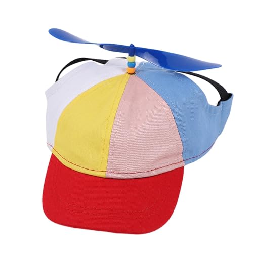 Haustier Baseball Mütze, Haustier-Propellermütze, Propeller Mütze, Bunte Propellermütze Lustige Propellerkappe, Baseball Cap Hundemütze Katzenmütze Hut, Sonnenschutz Hut Hundecap mit Ohrlöchern von Esncddym