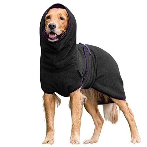 Esobo Hundeweste für den Winter, einfarbig, warm, aus weichem Fleece, Größe XXL, Schwarz von Esobo