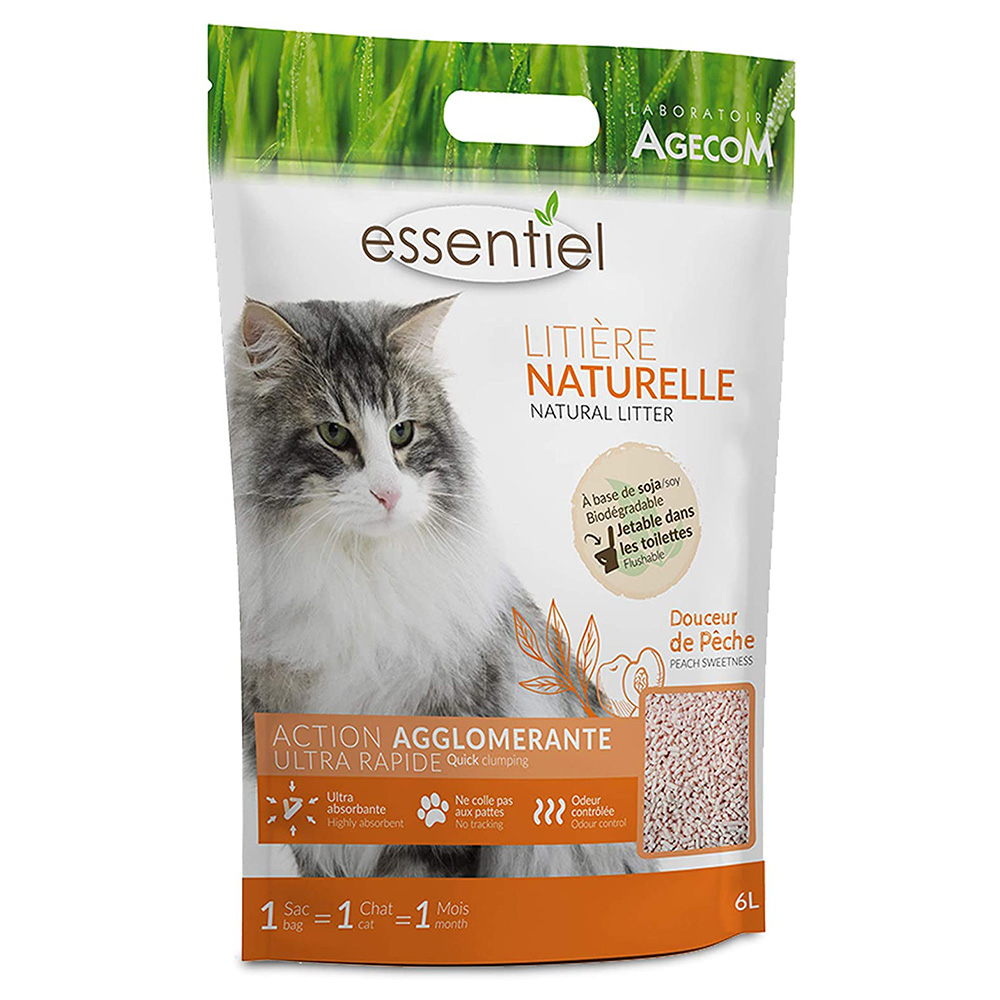 Essentiel Natural Katzenstreu Pfirsich - 2 x 6 L von Essentiel