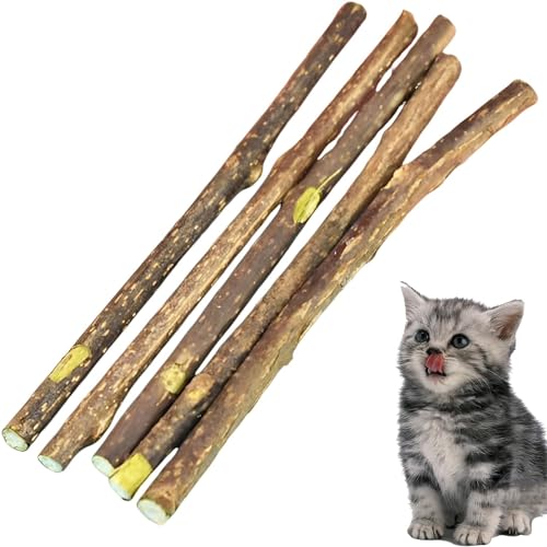 Esshogo 5 Stück Katzenspielzeug Katze Molar Stick Reinigung Zähne Natürliche, gesund, Katzen-Kauspielzeug, Katzen-Beißspielzeug von Esshogo