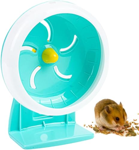 Esshogo Hamster, rutschfeste Laufscheibe Hamsterrad, Silent Hamster Rad, Hamster Laufrad mit Einstellbarer Stand, Hamsterrad für Totoro Mouse Eichhörnchen Chinchillas Kleintier Haustier - 18 cm(Blau) von Esshogo