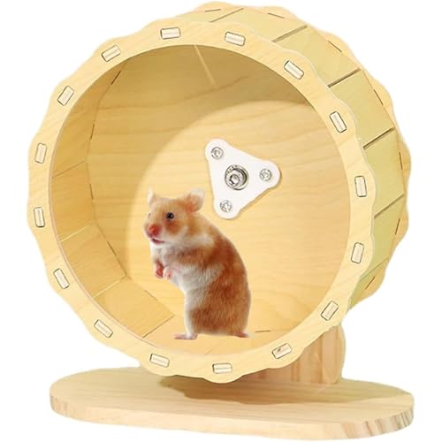 Esshogo Hamsterrad, Hamster Übungsrad, Holz-Kleintier-Übungsrad-Zubehör, Hamsterkäfig-Zubehör, Spielzeug für Hamster, Rennmäuse, Meerschweinchen von Esshogo