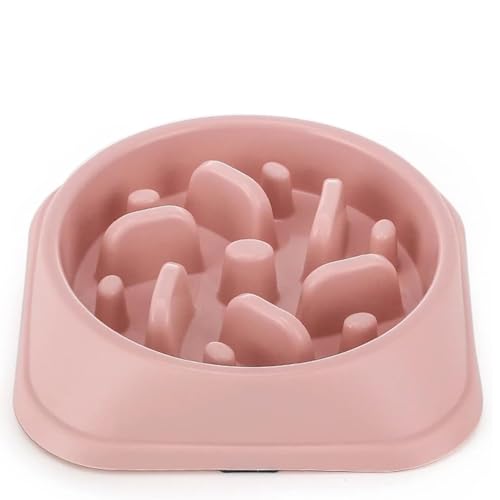 Esshogo Rosa Haustier Slow Food Schüssel Hundefutter, Non Slip Puzzle Bowl, Verhindert Fettleibigkeit, Haustiere, gesunde Futternäpfe, Futternapf für mittelgroße und kleine Hunde von Esshogo