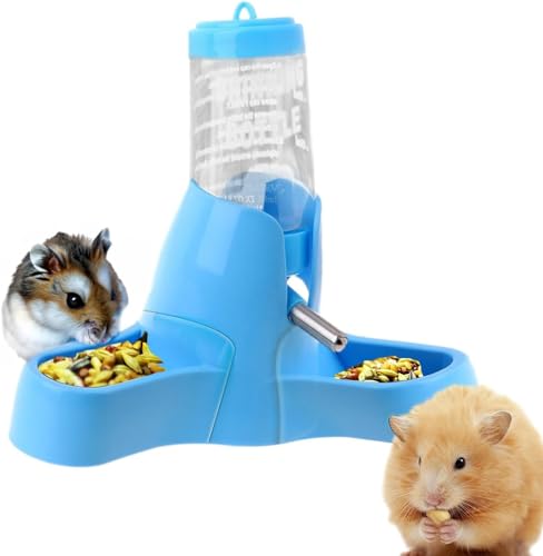 Esshogo Wasserflasche, Trinkflasche für kleine Tiere Automatisches Futter und Wasser Haustierzubehör 80 ml Trinkflasche Haustier Trinkflasche Hasen Meerschweinchen Hamster Chinchilla Frettchen (Blau) von Esshogo