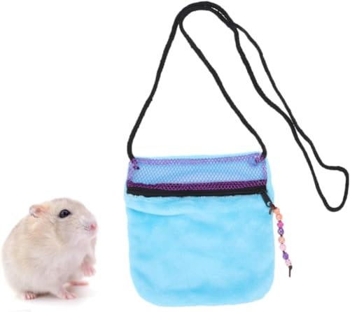 Esshogo Winter Warmer Schlafsack Baumwolle Nest Äußerer Gürtel Tasche, Hamster Transportbox Für Haustiere Tragetasche Für Haustiere Haustierkäfig Kleines Haustier Tragetasche Für Haustiere (Blau) von Esshogo