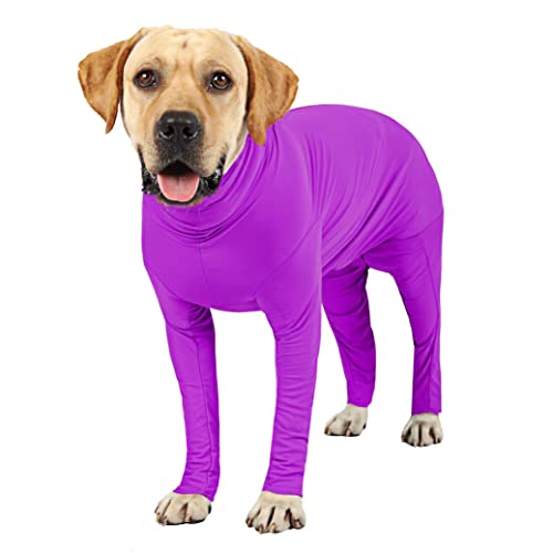 Etdane Einteiler für Hunde, Chirurgie, Genesungsanzug, nach Operationen, Chirurgieanzug, Anti-Haarausfall, Sportshirt, Angststörungen, Jumpsuits, Violett/S von Etdane