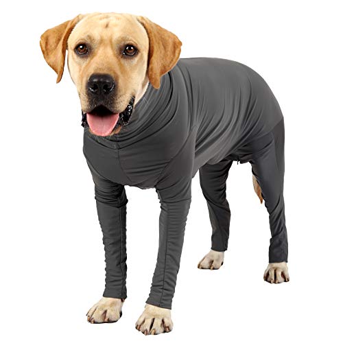 Etdane Einteiler für Hunde, Chirurgie, Genesungsanzug, verhindert Haarausfall, Sportshirt, Angstzustände, Jumpsuits, Reingrau, Größe XXL von Etdane