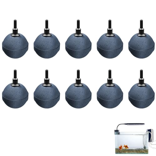 Eterspr 10 Stück Aquarium Luftstein Ball, Luftausströmer Luftstein Kugel, Aquarium Luftstein, für Teiche, Aquarien und Fisch Tank von Eterspr