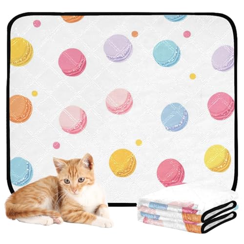 Hundefuttermatte für den Innenbereich, waschbar, rutschfeste Bodenmatte für Sofa, 61 x 91,4 cm + 91,4 x 106,7 cm, Macaron-Punkte, 2 Stück von EtherSpher