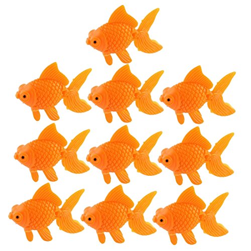 Euizz Aquarium-Dekoration für Goldfische, Kunststoff, Orange, 10 Stück von Euizz