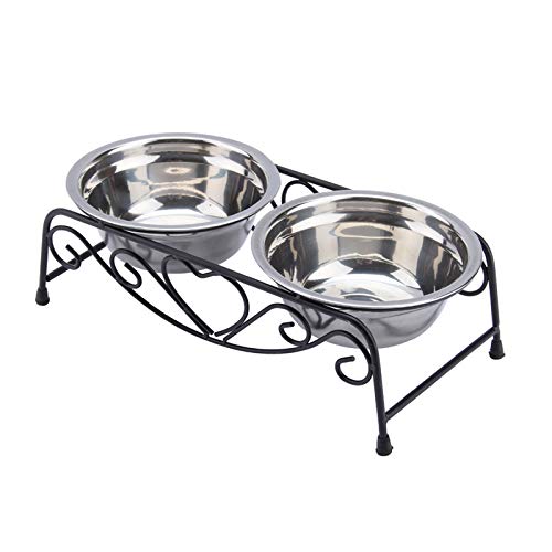 Eujgoov Edelstahl -Hundefuttermittel Erhöhten Schalen mit Regalständer, Doppelfutterwasser -Haustier für Kleine Hunde Katzen, 10,2 X 5,5 X 3,3 Zoll Eujgoov Edelstahl -Hundefuttermittel Erhöhten Schalen mit Regalständer, Doppelfutterwasser -Haustier für Kleine Hunde Katzen, 10,2 X 5,5 X 3,3 Zoll von Eujgoov