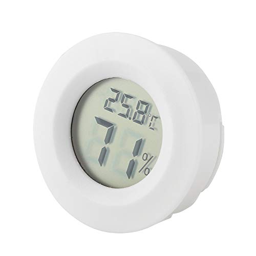 Eujgoov Mini-Digital-LCD-Thermometer, Thermometer Terrarium-Hygrometer Terrarium-Hygrometer Runde Form Temperatur-Feuchtigkeits-Messgerät für Reptilien (Weiss) von Eujgoov