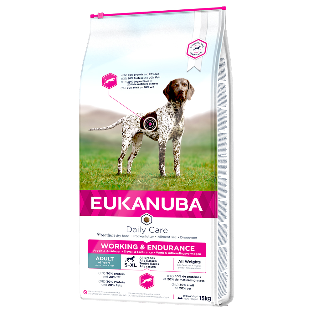 12 kg / 15 kg Eukanuba Daily Care zum Sonderpreis! - 15 kg Working & Endurance Adult von Eukanuba