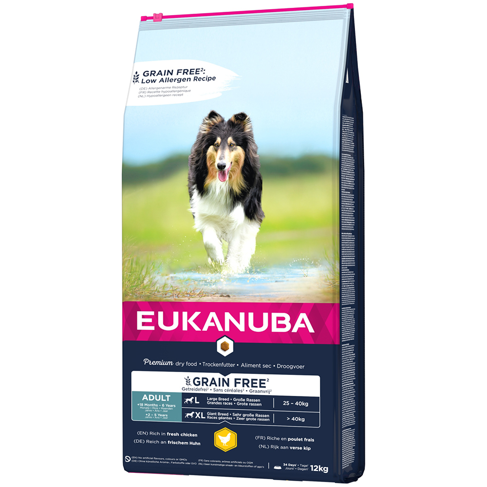 12 kg Eukanuba Grain Free Adult zum Sonderpreis! - Large Breed Huhn von Eukanuba