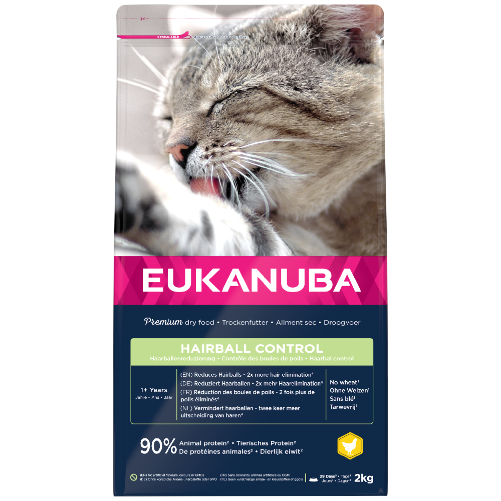 2 kg Eukanuba zum Sonderpreis! - Hairball Control Adult von Eukanuba