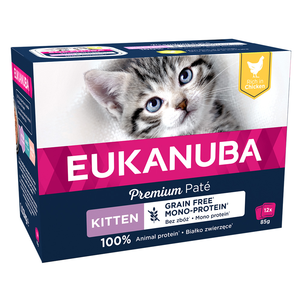 36 + 12 gratis! 48 x 85 g Eukanuba Getreidefrei - Kitten Huhn von Eukanuba