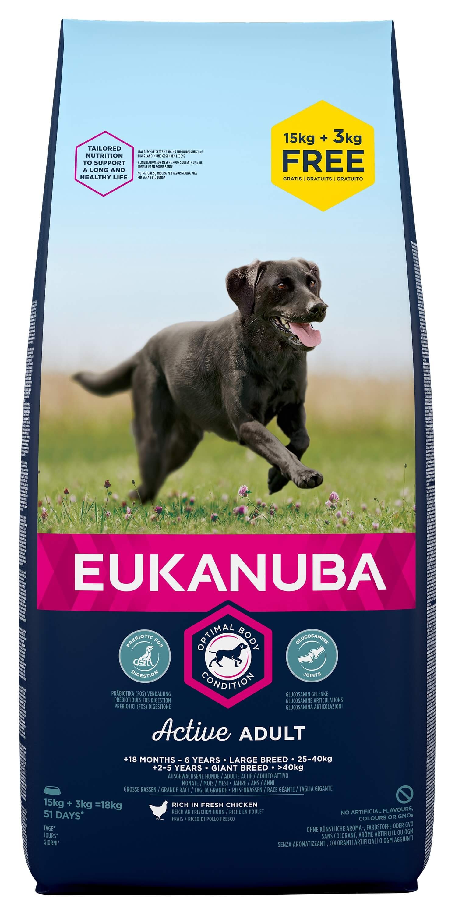 Eukanuba Adult Large Breed Huhn Hundefutter 15 + 3 kg von Eukanuba