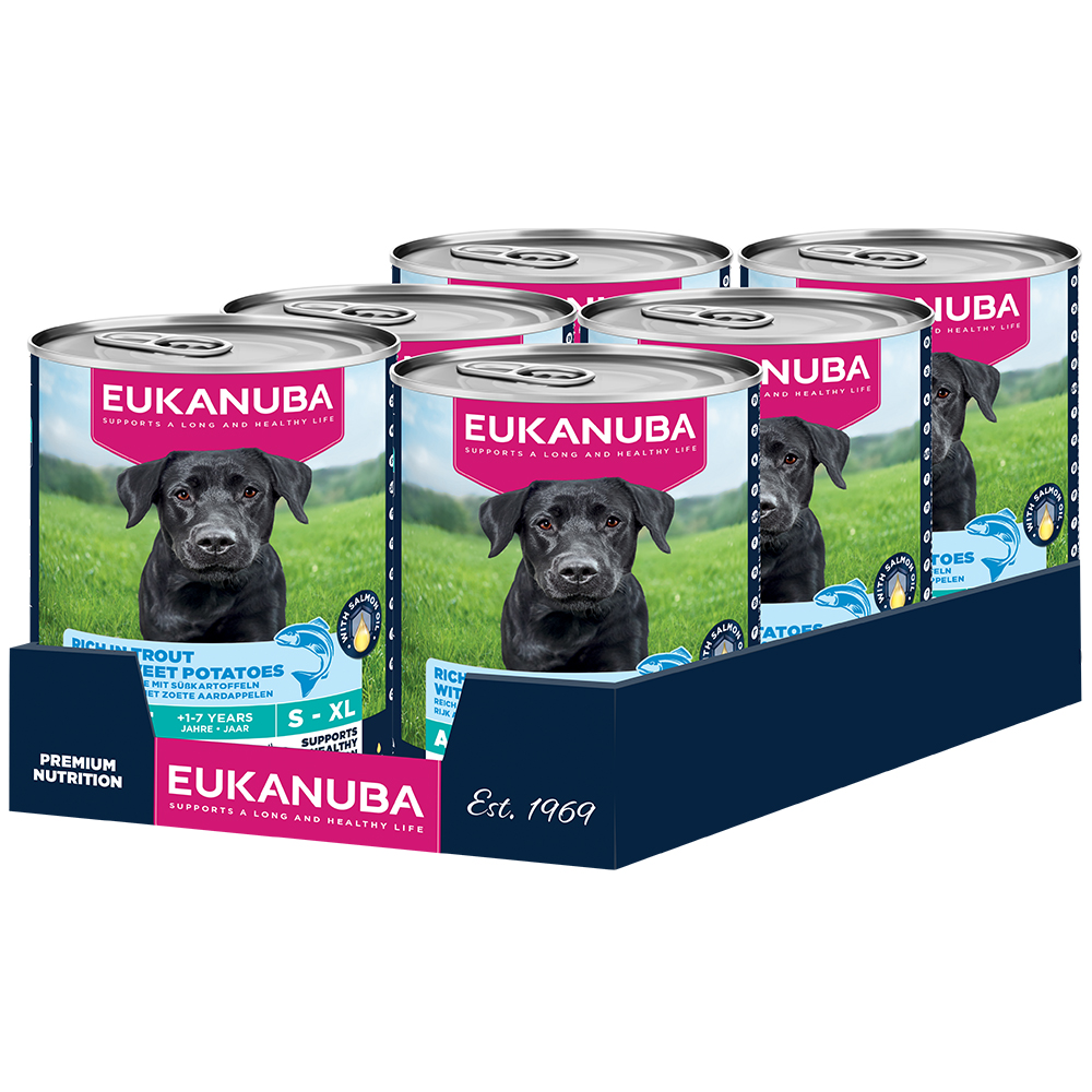 Eukanuba Adult Reich an Forelle mit Süßkartoffeln - Sparpaket: 48 x 400 g Eukanuba Adult Reich an Forelle mit Süßkartoffeln - Sparpaket: 48 x 400 g von Eukanuba