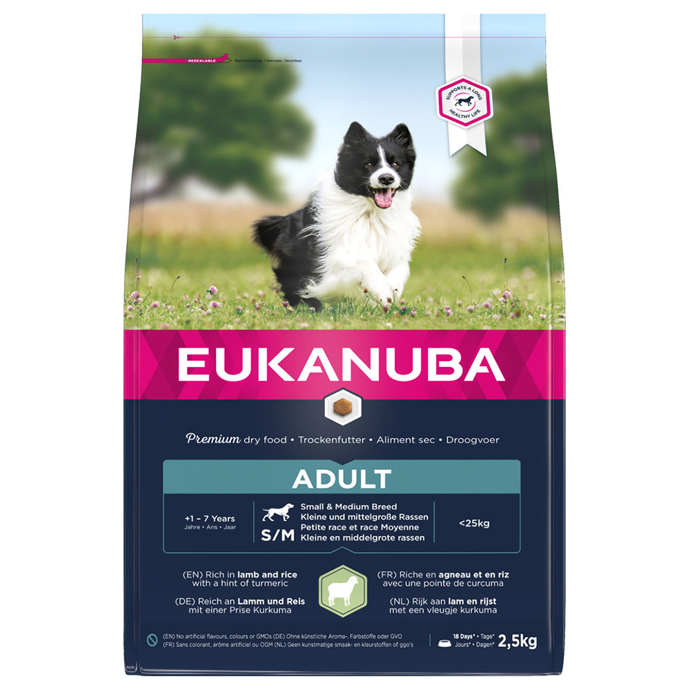 Eukanuba Adult Small & Medium Breed Lamm & Reis - Sparpaket: 2 x 2,5 kg von Eukanuba