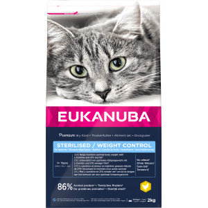 Eukanuba Adult Sterilised/Weight Control Huhn Katzenfutter 2 kg von Eukanuba