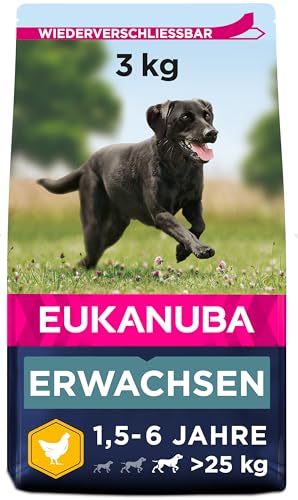 Eukanuba Hundefutter mit frischem Huhn für große Rassen, Premium Trockenfutter für ausgewachsene Hunde, 3 kg von Eukanuba