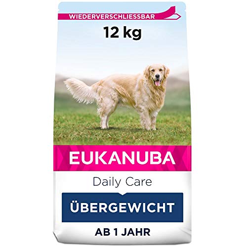 Eukanuba Daily Care Overweight / Sterilised Trockenfutter – Fettarmes Spezialfutter für übergewichtige oder kastrierte Hunde, 12 kg von Eukanuba